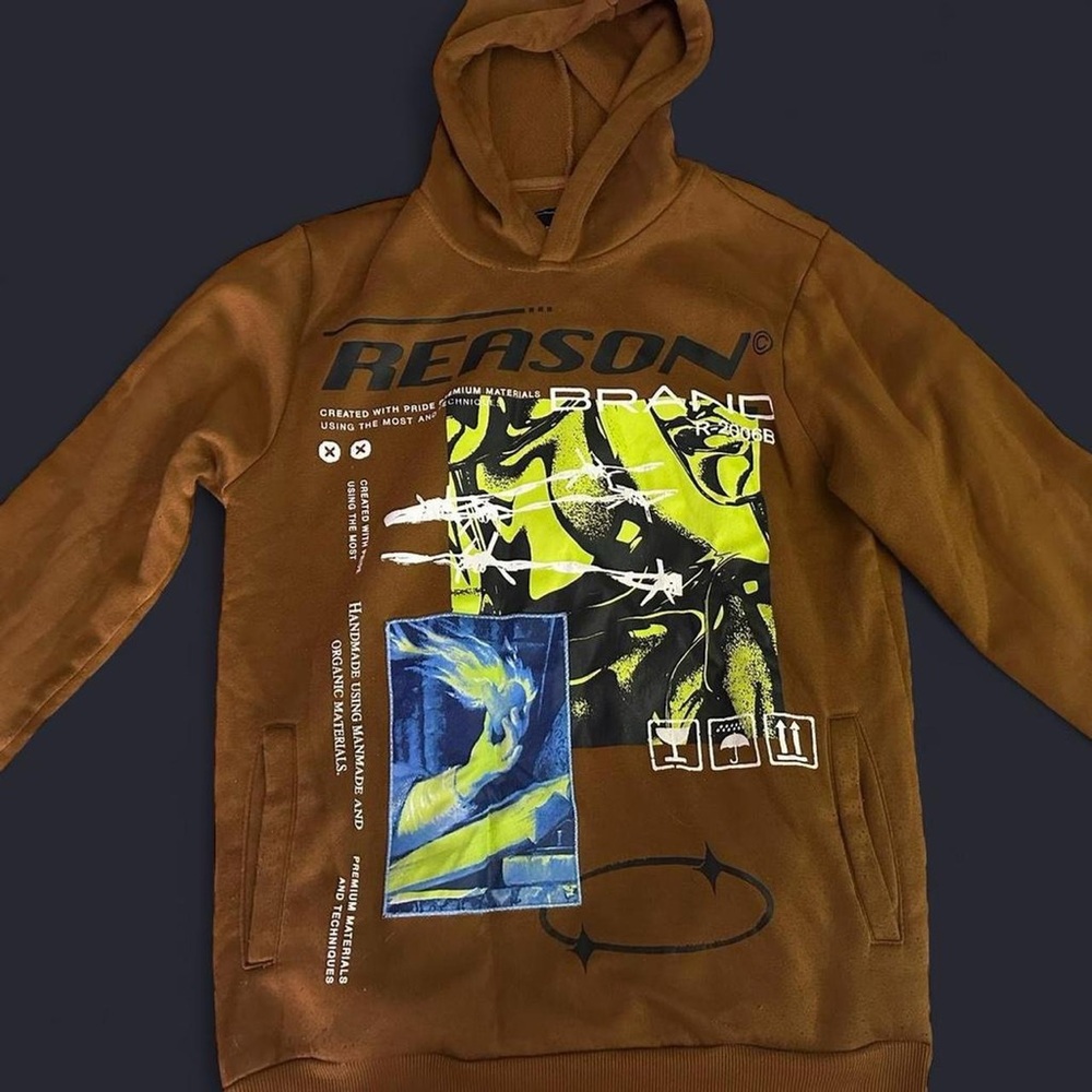 Reason Brown Hoodie with Black Accents